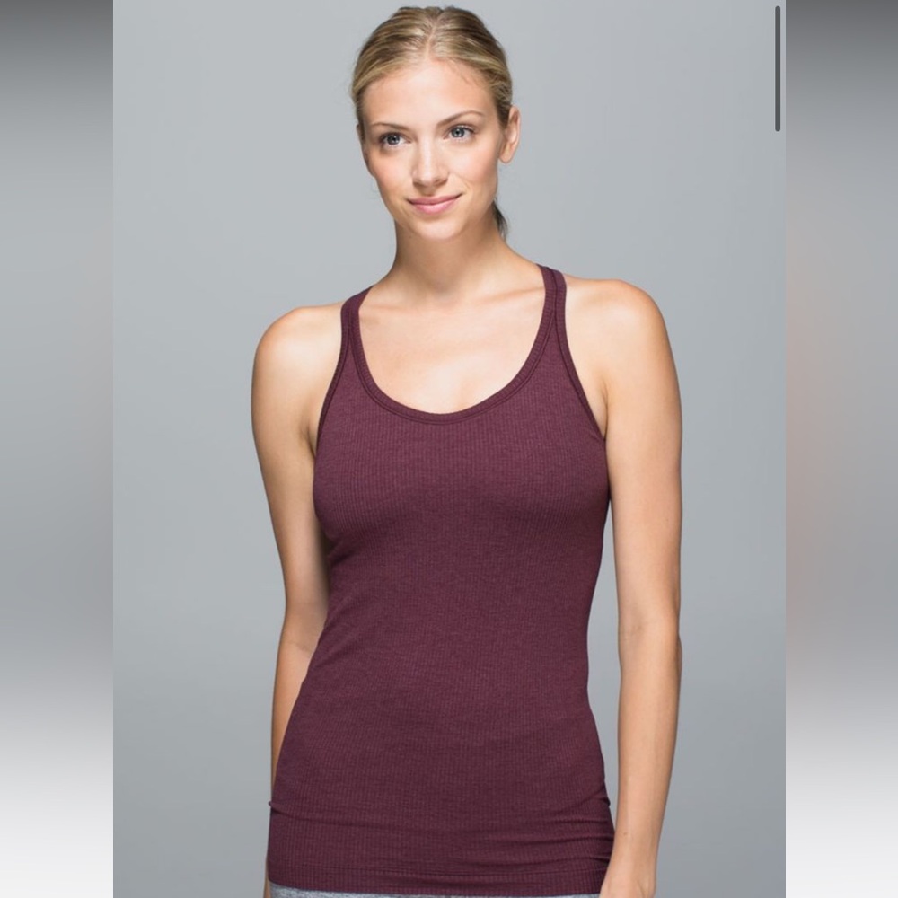 Lululemon Ebb To Street Tank Size 8 in
Heathered Bordeaux Drama